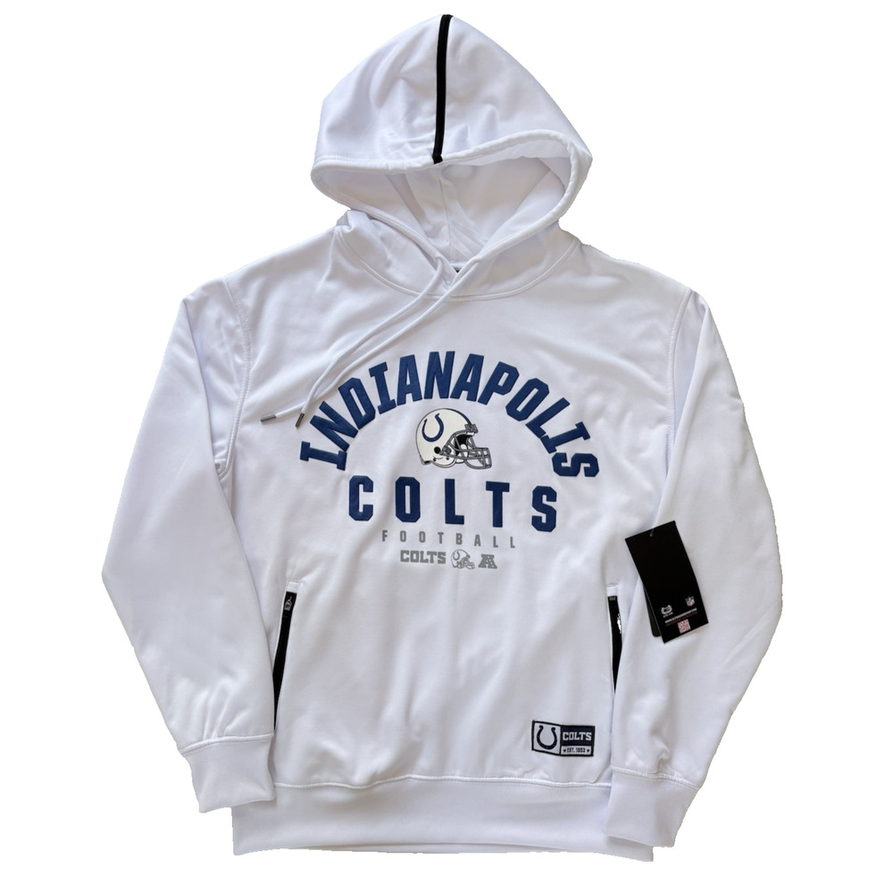 Indianapolis Colts White Performance Hoodie Football NFL Team Apparel Mens M